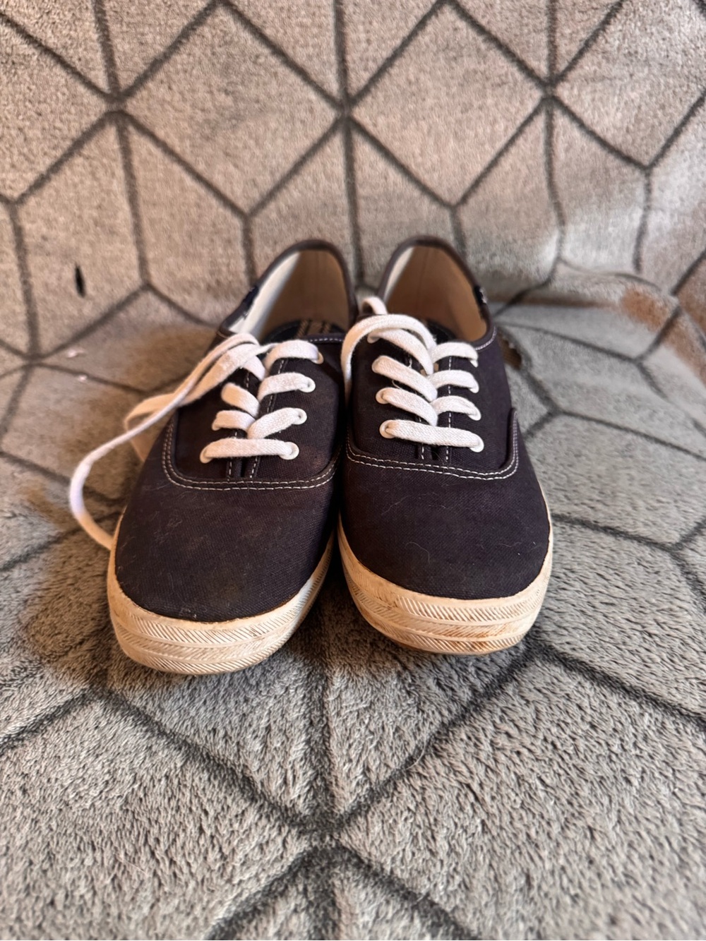 Keds navy blue Canvas Low-Top Sneakers with White Laces